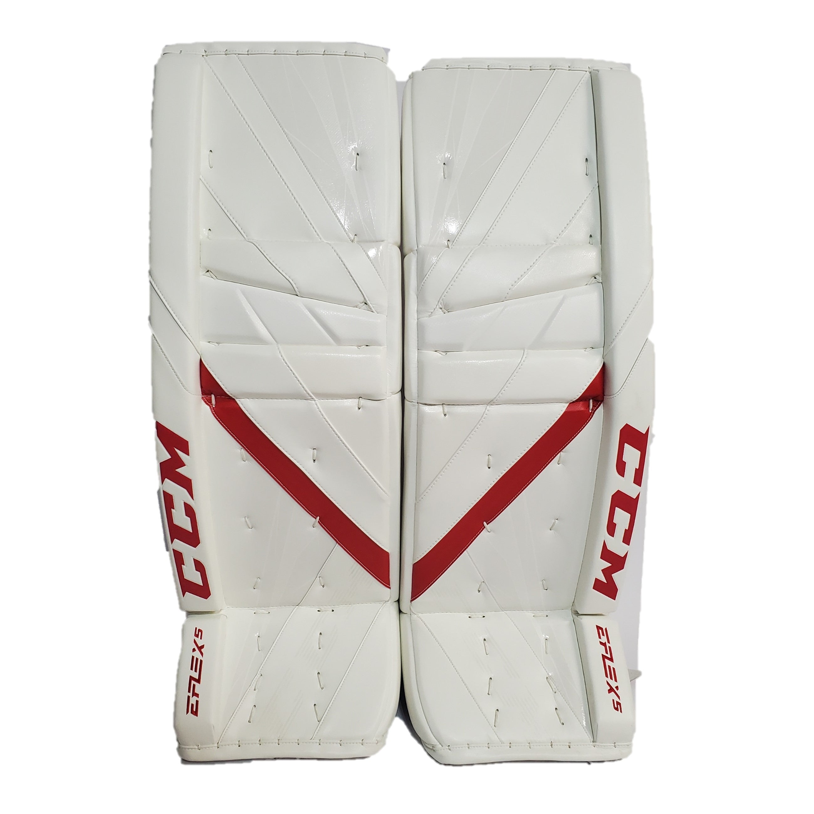 CCM Extreme Flex 5 - 37" - Nouvelles protections de gardien de but Pro Stock - Ensemble complet (blanc/rouge)